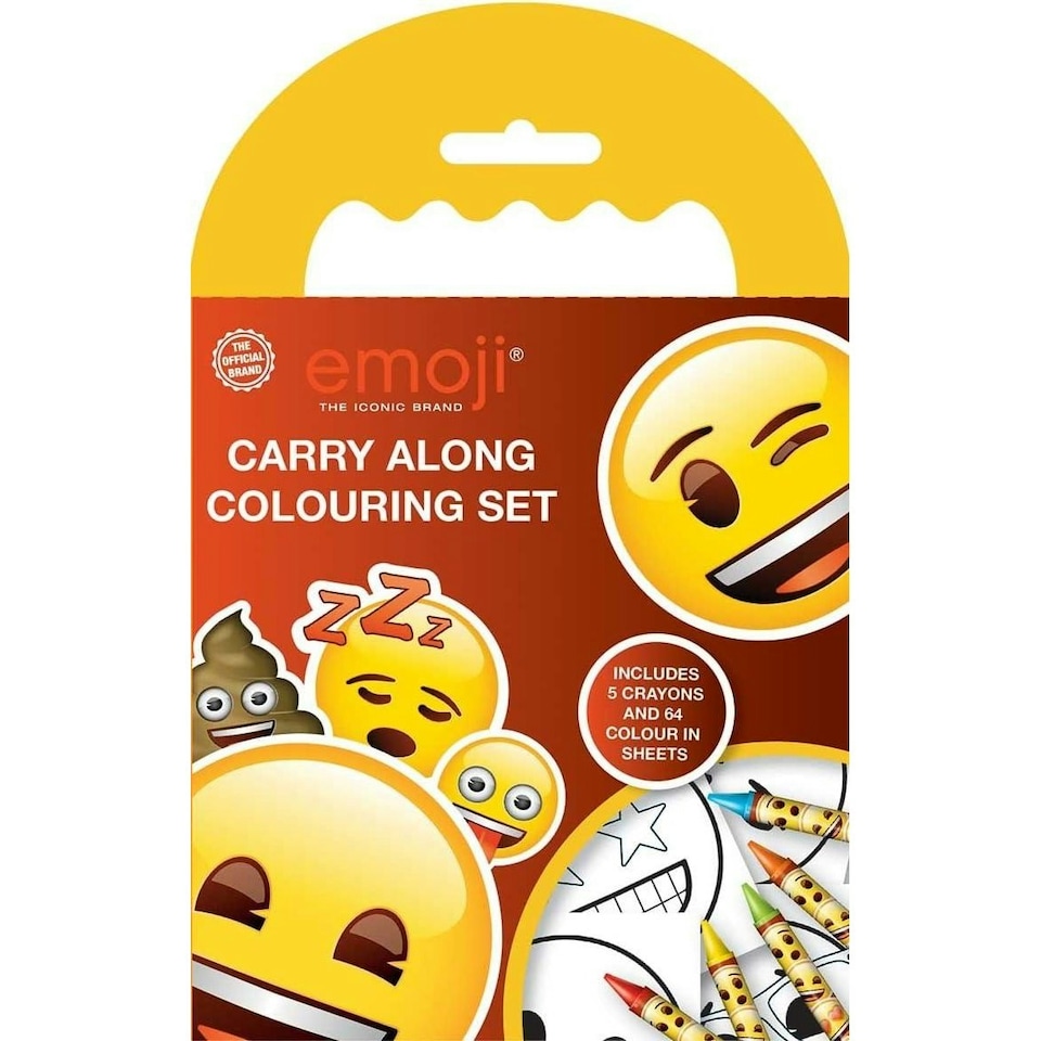 Emoji Carry Along Colouring Set - Yellow/Orange - One Size