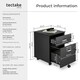 image 6 of Filing Cabinet - 2 rolling,  lockable drawers, fits A4 documents Black