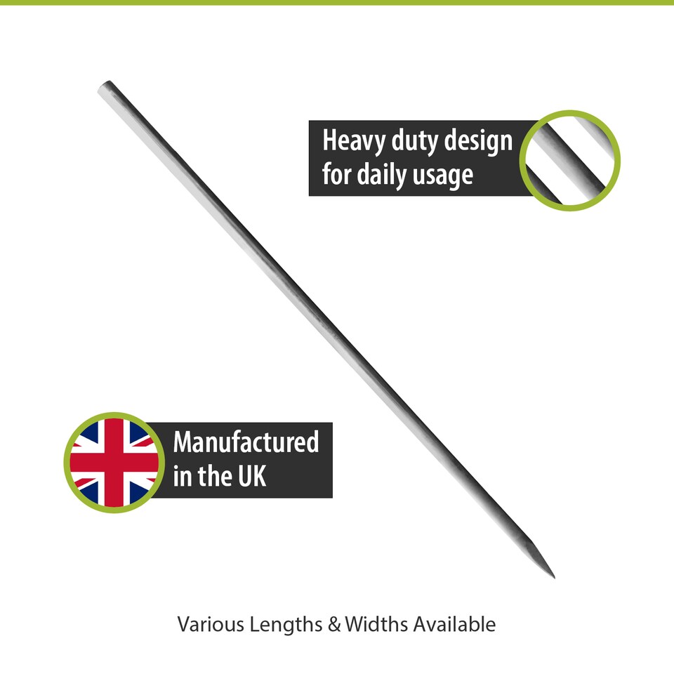 image 1 of Pegdev Mild Steel Road Form Line Pins for Concrete and Marking 10 x 750mm x 20mm