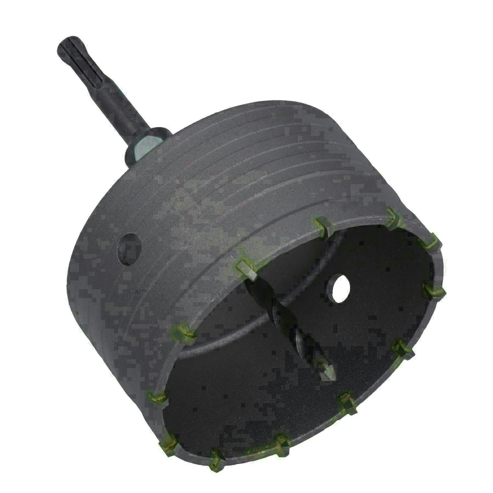 image 1 of 110mm Metric Core Drill with SDS Plus Arbor + Pilot Drill Brick Stone Cutter