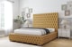 image 2 of Sloomy Ambassador Mustard Plush Bed Frame With 50"  Upholstered Headboard 4'6 Double