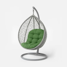 Homescapes Olive Green Round Egg Chair Swing Cushion | Green