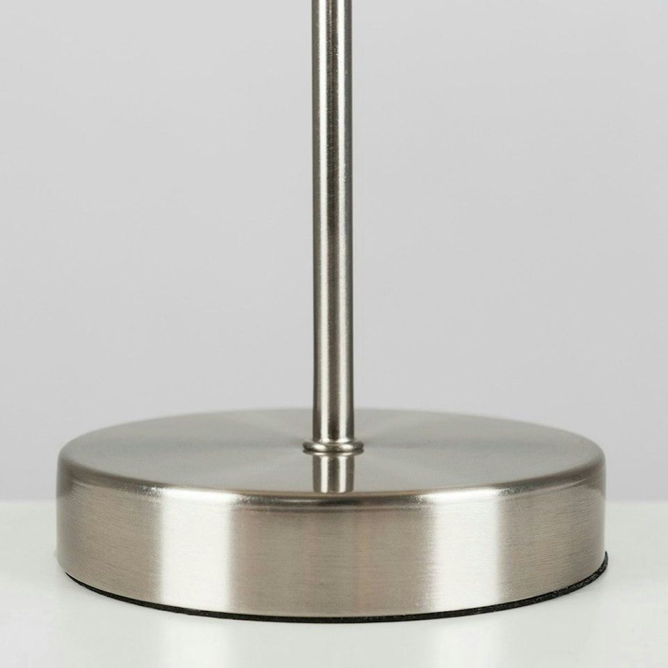 image 1 of ValueLights Modern Table Lamp Base In Brushed Chrome Metal Finish Chrome