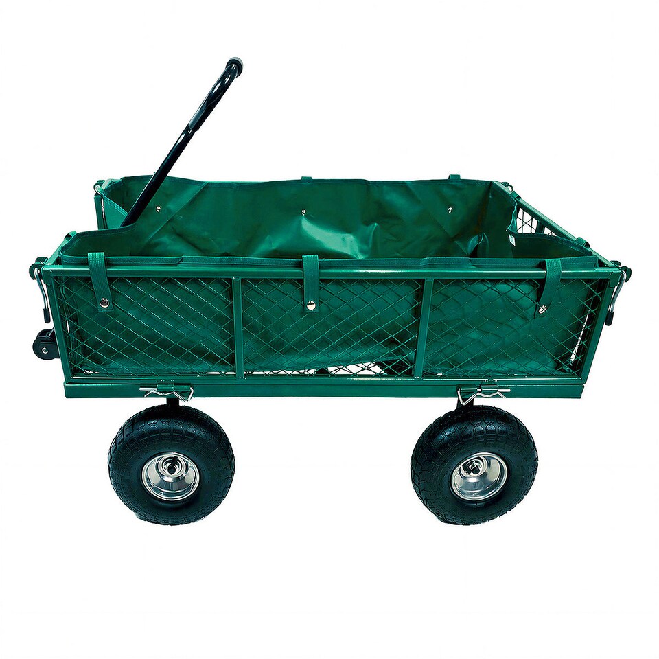 image 1 of Wolf Garden Cart, 200kg Heavy Duty Steel, Tools & Compost Transport, Folding Sides