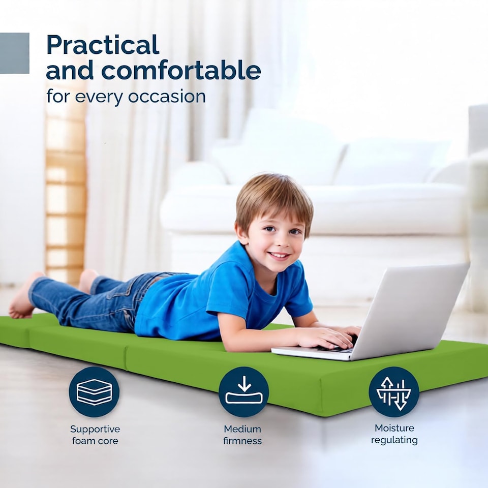 image 1 of Tri Fold Fold Out Z Bed Futon Sofa Chair Mattress