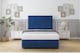image 1 of Sloomy Monaco Navy Plush Divan Bed With Mattress No Drawers With 54" Floor Standing Headboard & 12" Matching Footboard 4' Small Double | Blue | Navy | Small Double | 1
