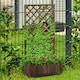 image 2 of Outsunny Flower Stand Plant Shelf Outdoor Pine with Trough Planter