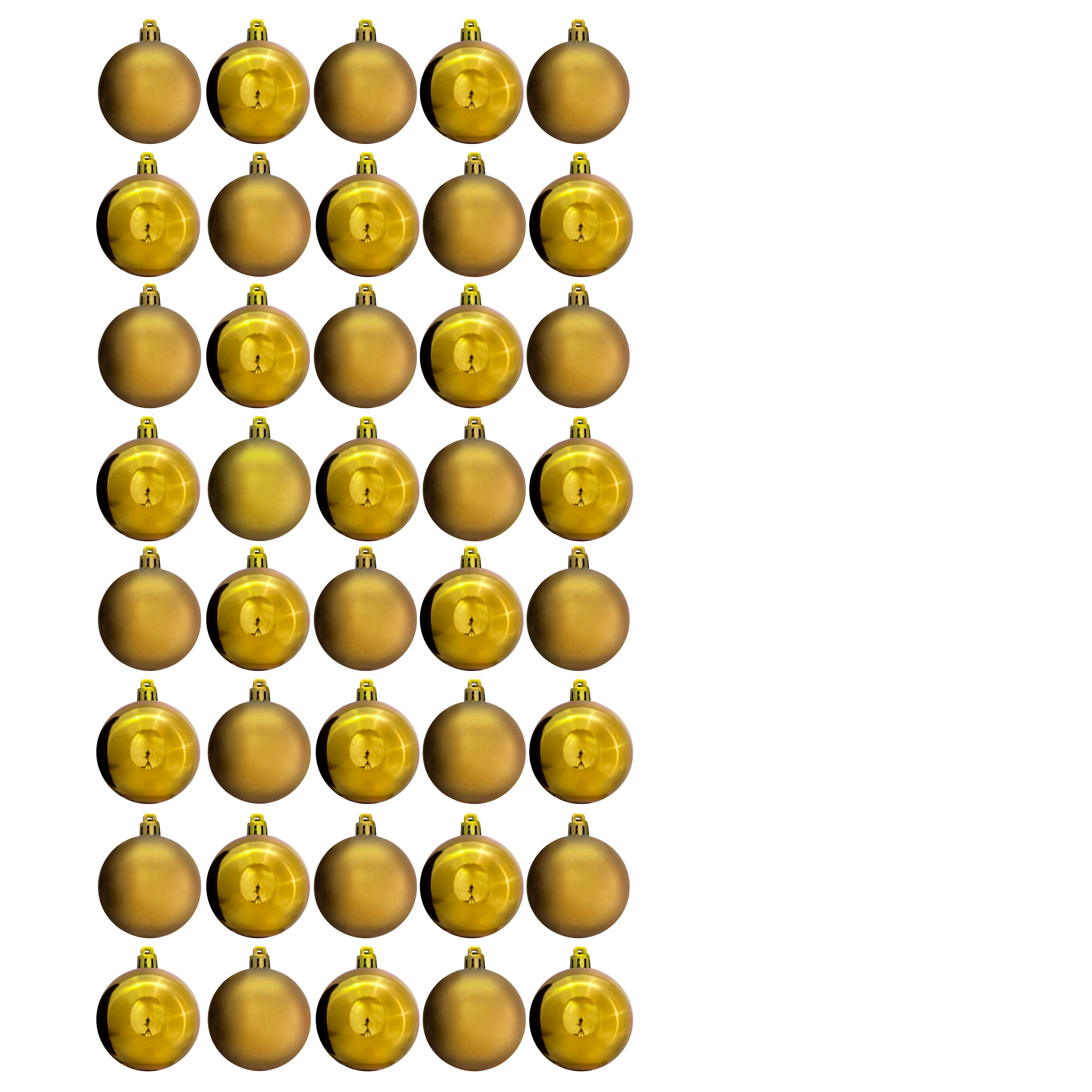 Christmas Tree World 6cm Bauble Set Shiny/Matt (40 pc) - Gold