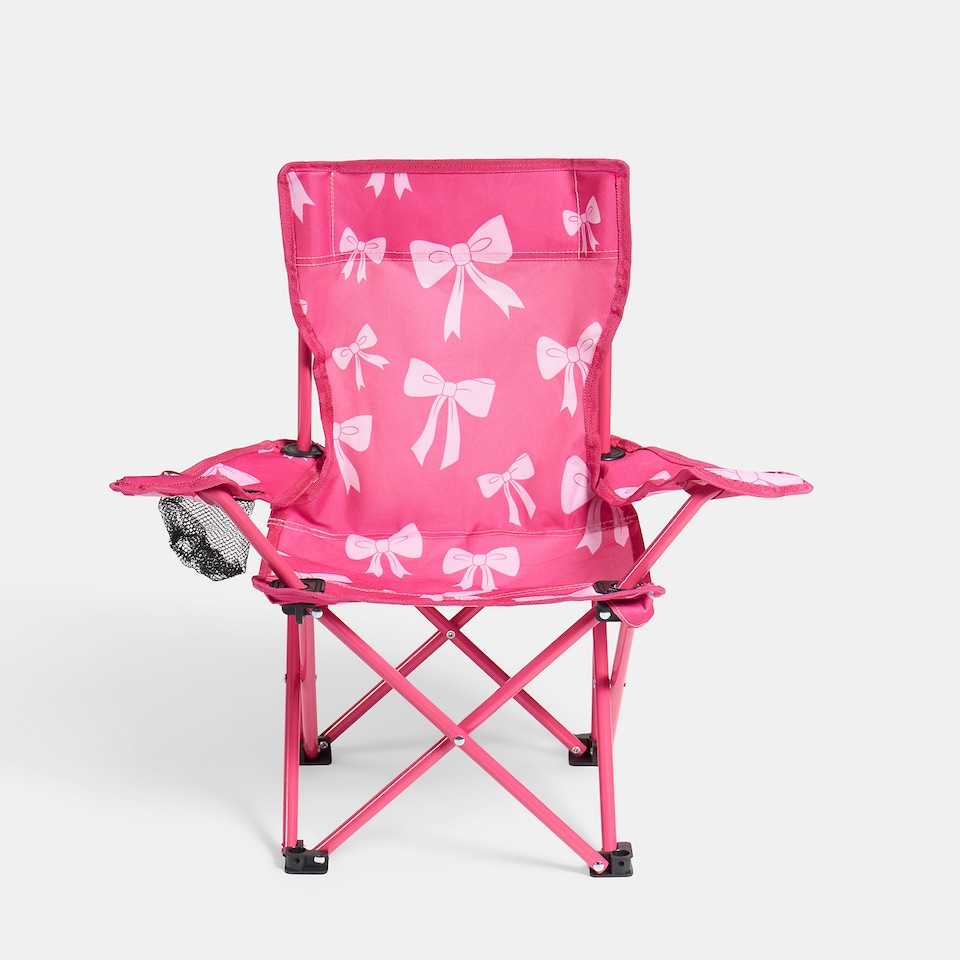 image 1 of OHS Kids Bows Camping Chair Folding Garden Outdoor Picnic Seat | Pink | Hot Pink