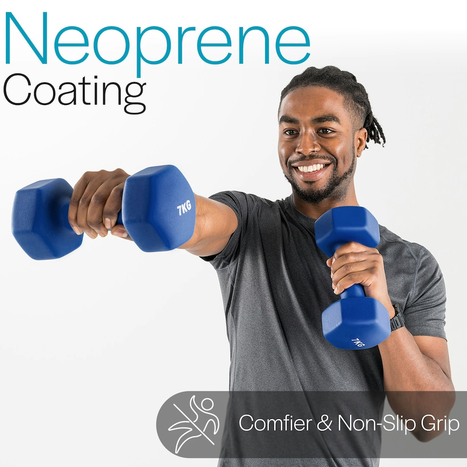 image 1 of Neoprene Hex Dumbbells (7kg)