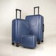 image 1 of 3 Piece Hard Shell Luggage Suitcase Set-Vanity Case + 24/28 inch Suitcase