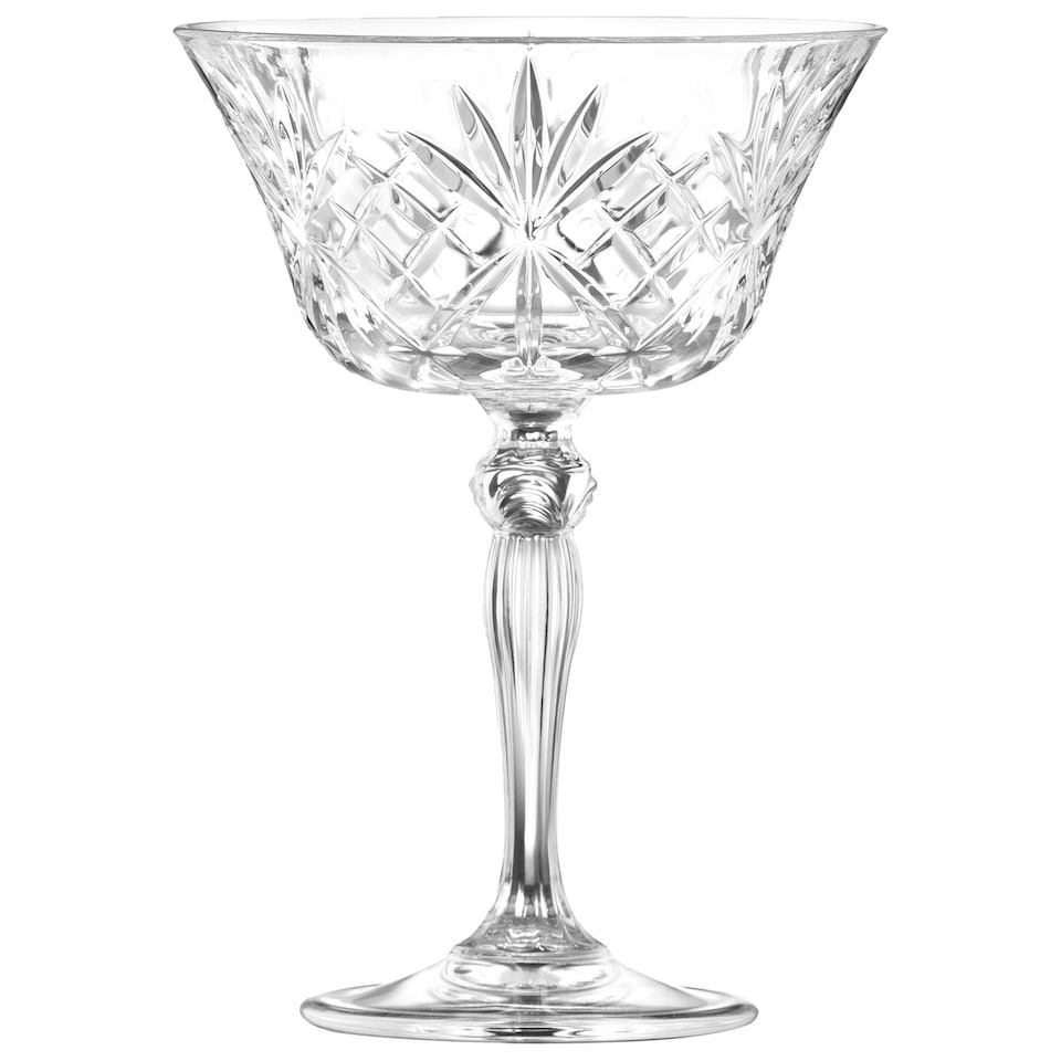 image 1 of RCR Crystal Melodia Glass Champagne Saucers - 260ml - Pack of 6