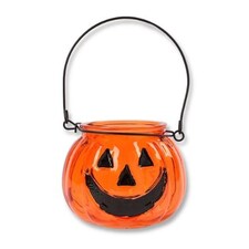 Glass Pumpkin Tealight Holder