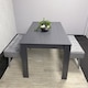 image 2 of Wooden Dining Table Set with 2 Grey Velvet Benches  Modern Dining Furniture