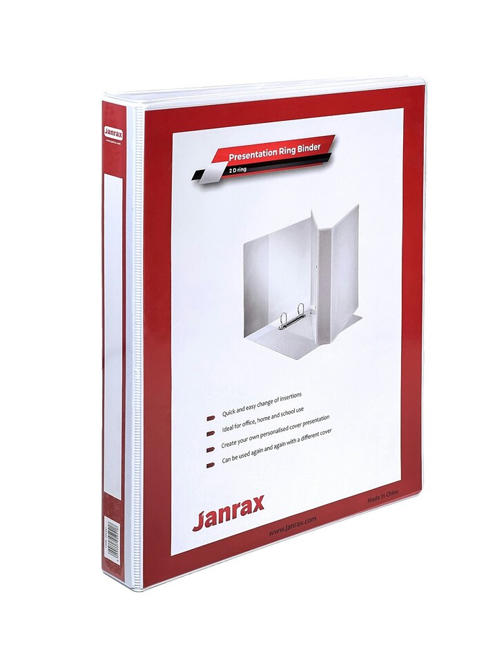 image 1 of Pack of 6 A4 White 1.5” (38mm) Presentation 2D Ring Binders with Fully Customisable Covers | White | 6