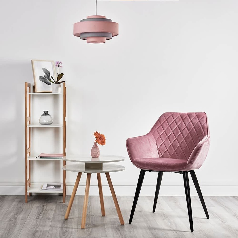 image 1 of ValueLights 3 Tone Pink 5 Tier Cylinder Ceiling Pendant Light Shade