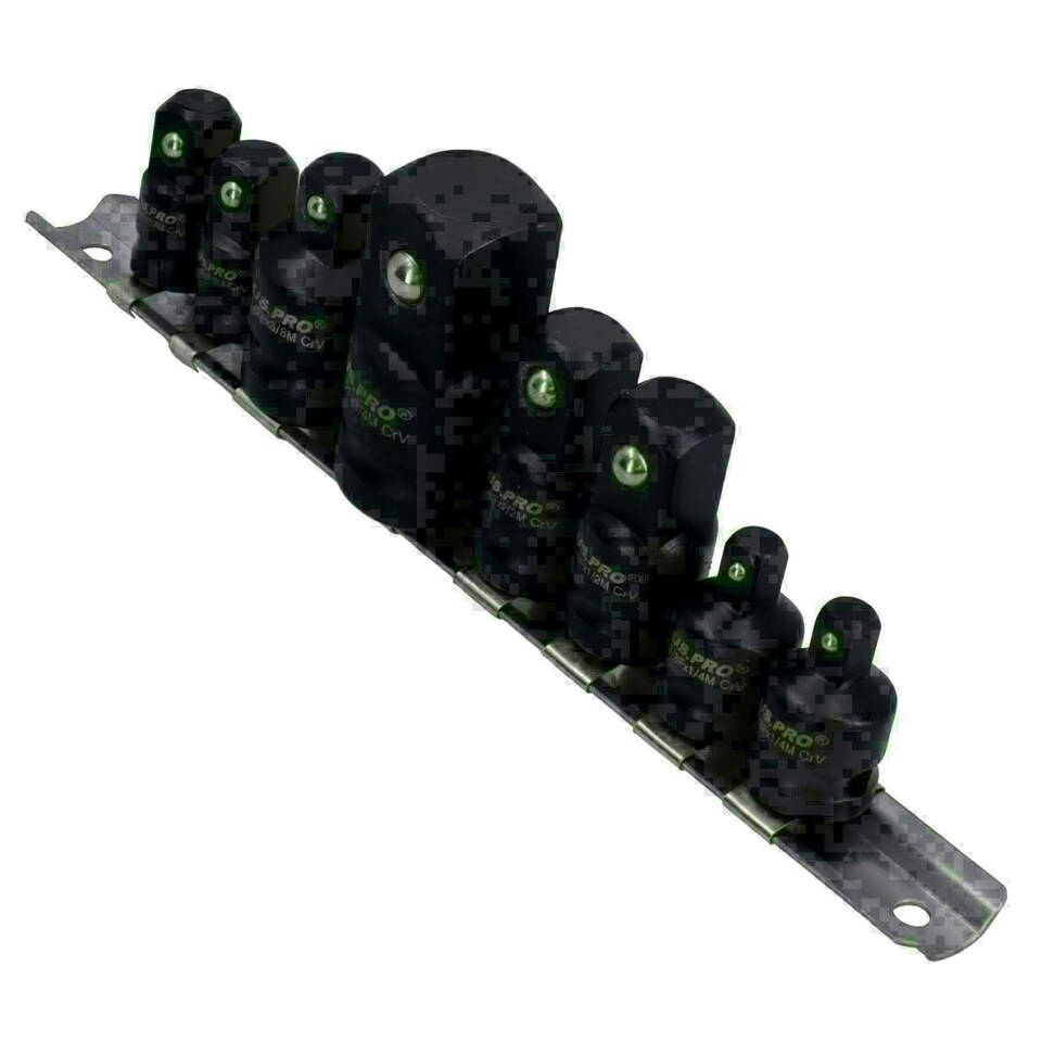 image 1 of 8pc Impact Socket Adaptor Adapter Step Up Down Reducer Converter On Rail