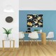 image 2 of Yellow and Black floral (Canvas Print) 66cm x 66cm