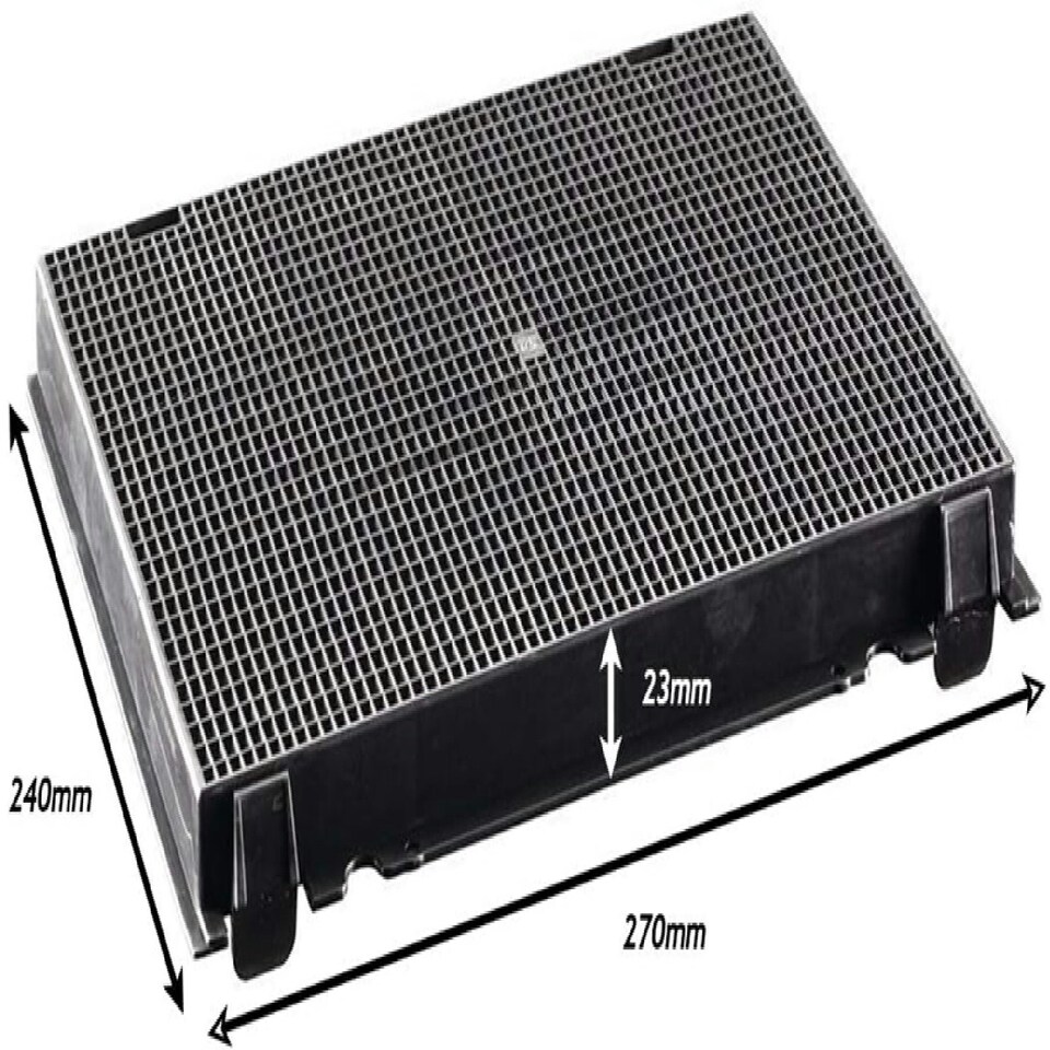 image 1 of SPARES2GO Carbon Filter for Indesit Cooker Hood Extractor Fan Vent (240 x 270 mm)
