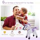 image 6 of HOMCOM Kids Plush Ride-On Unicorn, with Realistic Sounds, Handlebar, Purple