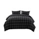image 1 of Box Dot Pattern Duvet Cover Set Soft Easy Care Contemporary Bedding | Black | Single