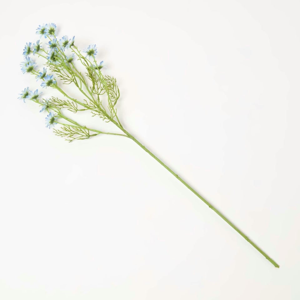 image 1 of Homescapes Artificial Stem of Blue Daisy Flowers, 72 cm