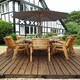 image 2 of Eight Seater Circular Table Set with Cushions - W350 x D350 x H98 - Fully Assembled - Grey