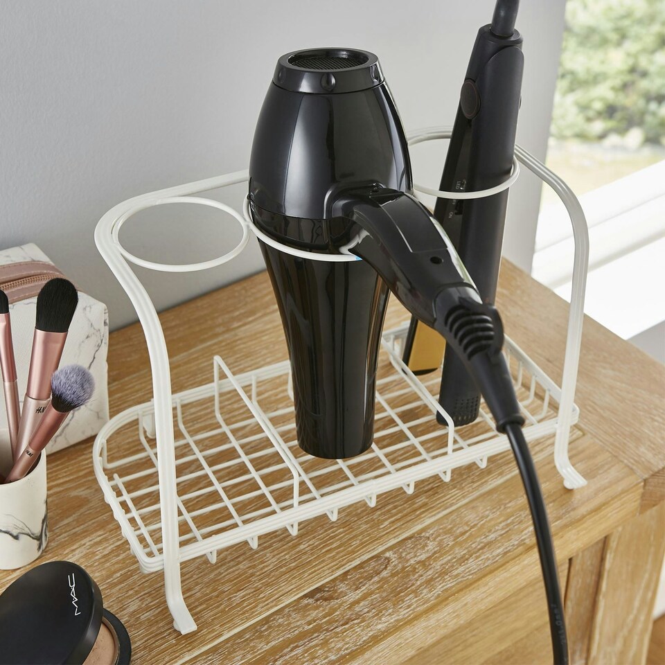 image 1 of Freestanding Hair Dryer & Straighteners Holder Storage Stand Cable Tidy