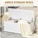 image 3 of HOMCOM 113L Storage Chest, Storage Box with Flip-Top Lid and 2 Safety Hinges, Storage Trunk for Living Room, Entryway, 100 x 40 x 40 cm, White