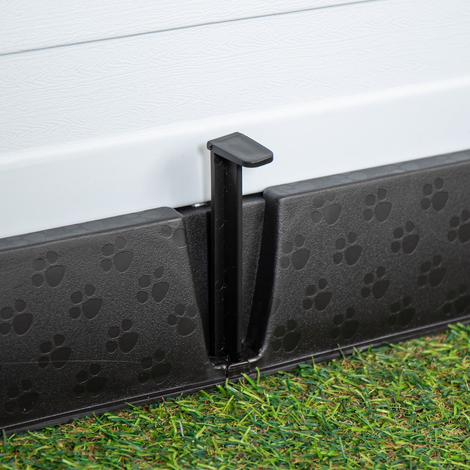 image 1 of 99 x 92cm Samuel Alexander Large Outdoor Plastic Dog House with Raised Bed | Grey | Grey