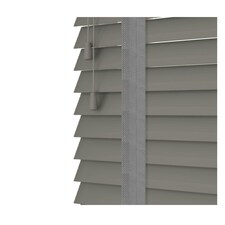 130cm Smooth Grey Faux Wood Venetian Blinds with Tapes (120cm Drop) | Grey | Grey