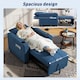 image 6 of HOMCOM 3-in-1 Single Sofa Bed, Convertible Sleeper Chair with Adjustable Backrest, Fabric Pull Out Chair Bed with Pillow, Side Pockets and Cup Holders for Living Room, Bedroom, Dark Blue | Blue