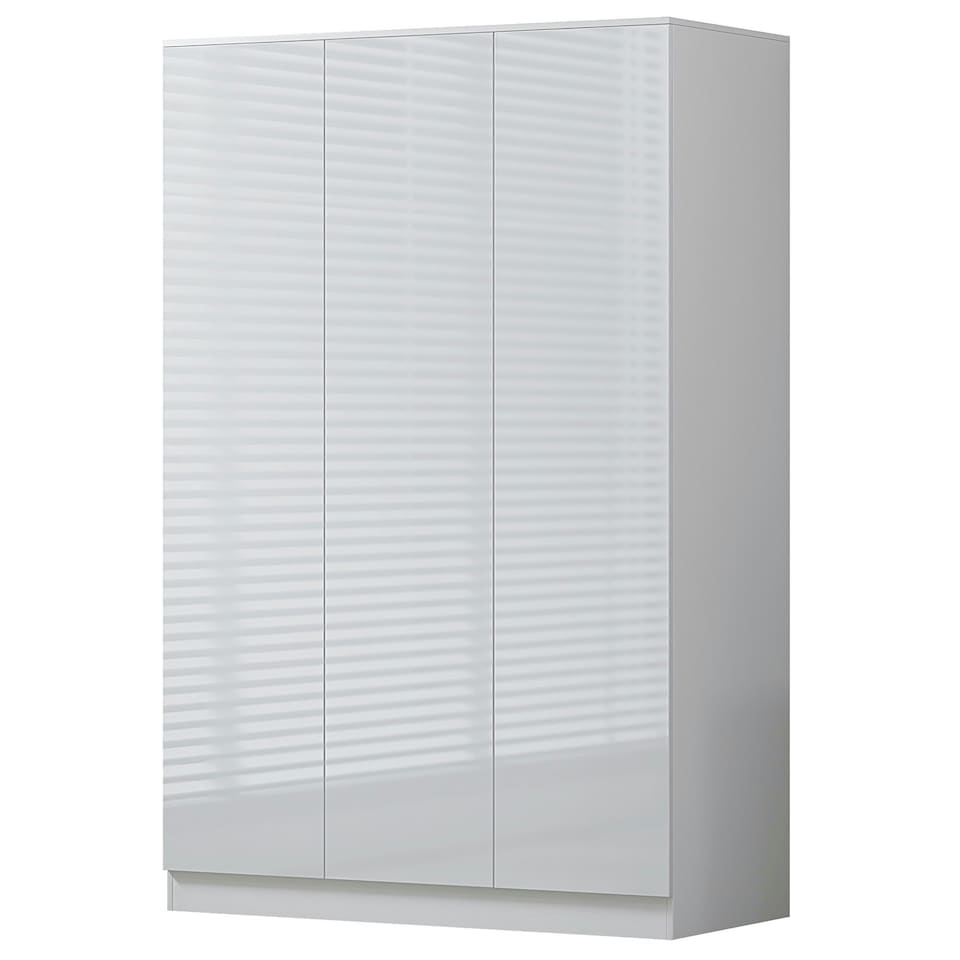 image 1 of FWStyle Stora 3 Door Wardrobe - White Gloss Front White