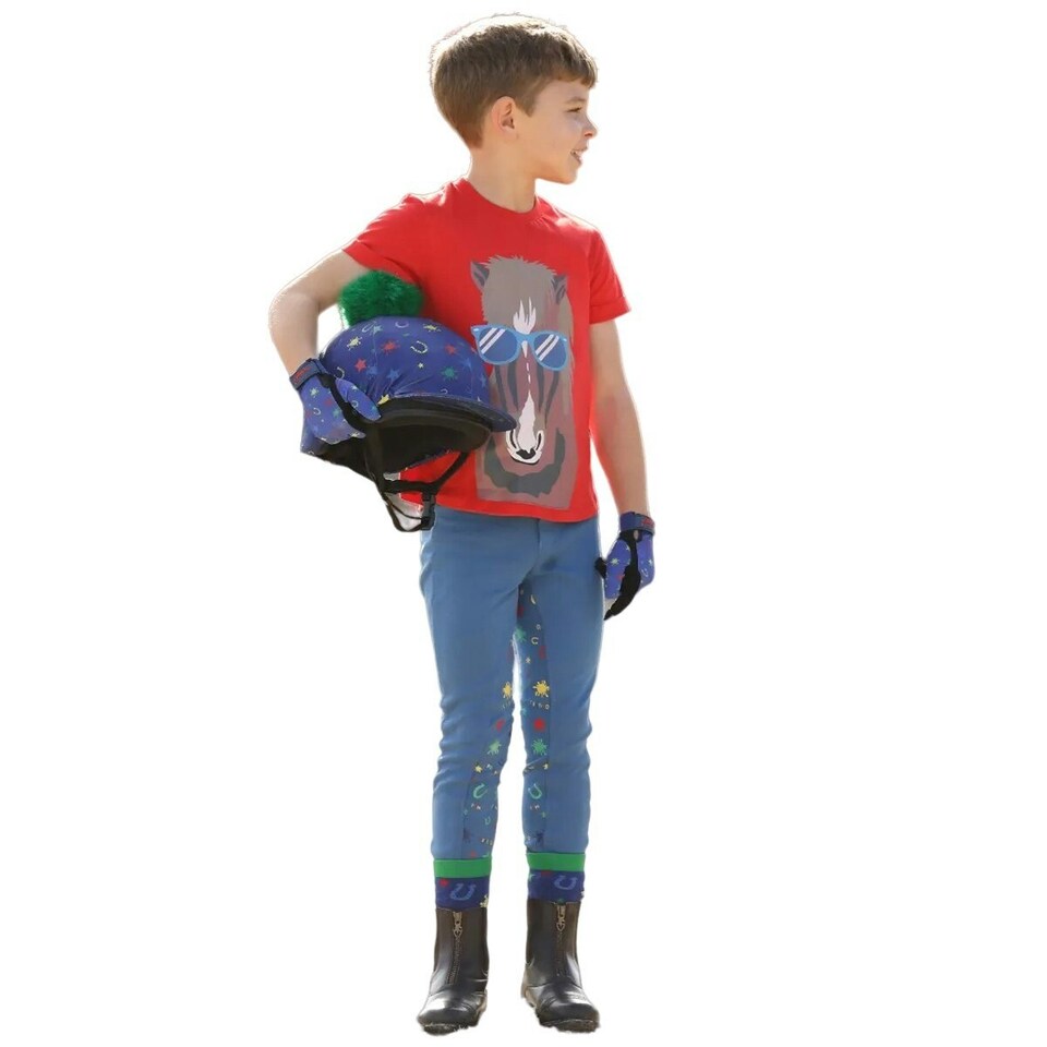 image 1 of Tikaboo Childrens/Kids Splodge Riding Gloves - Navy - L | Blue | L
