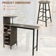 image 2 of COSTWAY 3PCS Bar Table & 2 Stool Dining Set Brown Brown