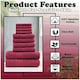image 3 of VELVETIO 10 Piece Towel Bale Set Toronto Stripe Pattern - 100% Cotton, 450 GSM Red | Deep Red