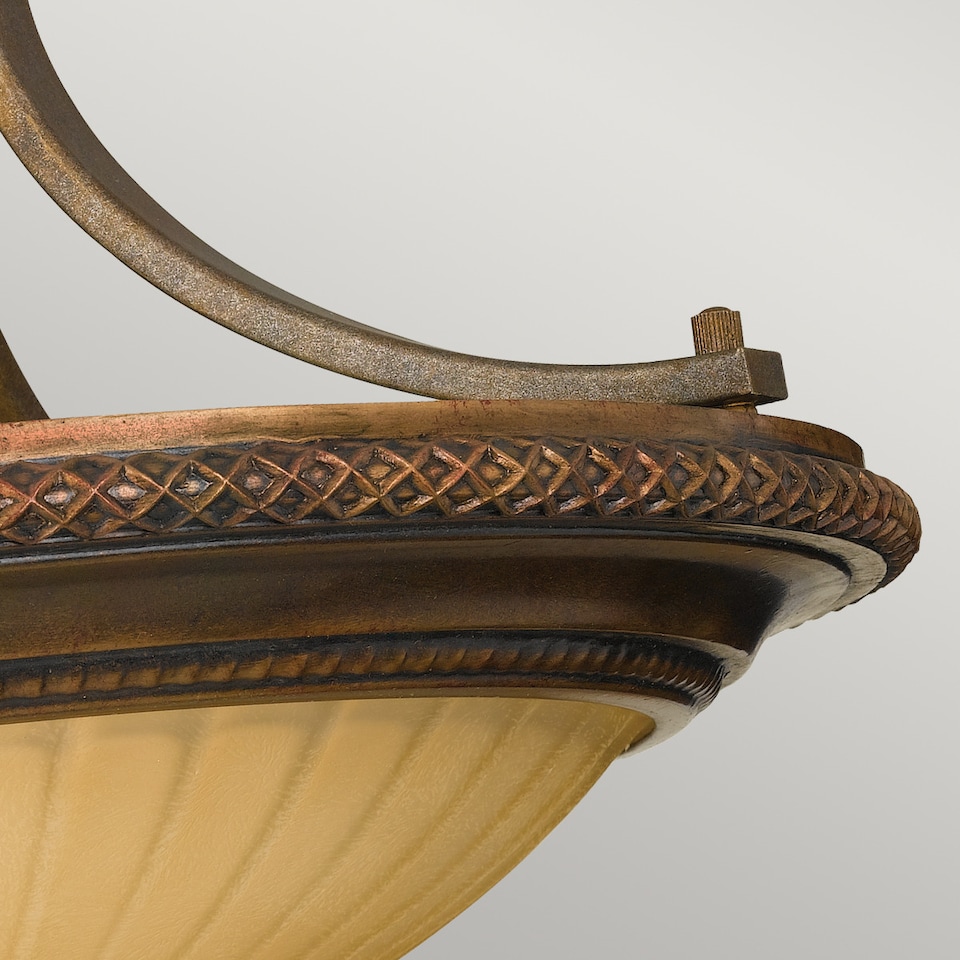 image 1 of Kelham Hall 2 Light Ceiling Semi Flush Light Gold, Bronze, E27