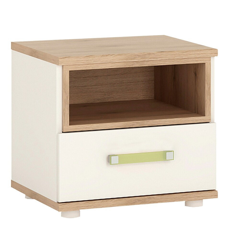 image 1 of 4KIDS 1 Drawer Bedside Cabinet with Lemon Handles
