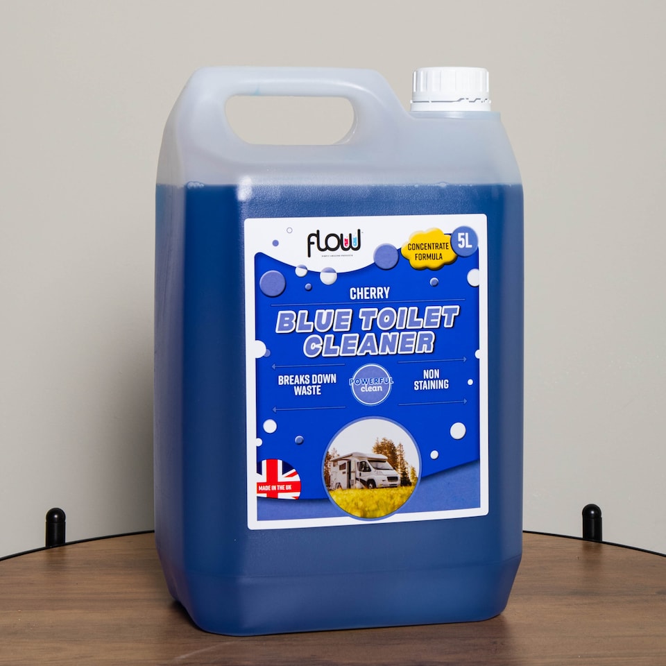 image 1 of 5 Litres Cherry Blue Toilet Waste Tank Cleaning Rinse Concentrate Fluid