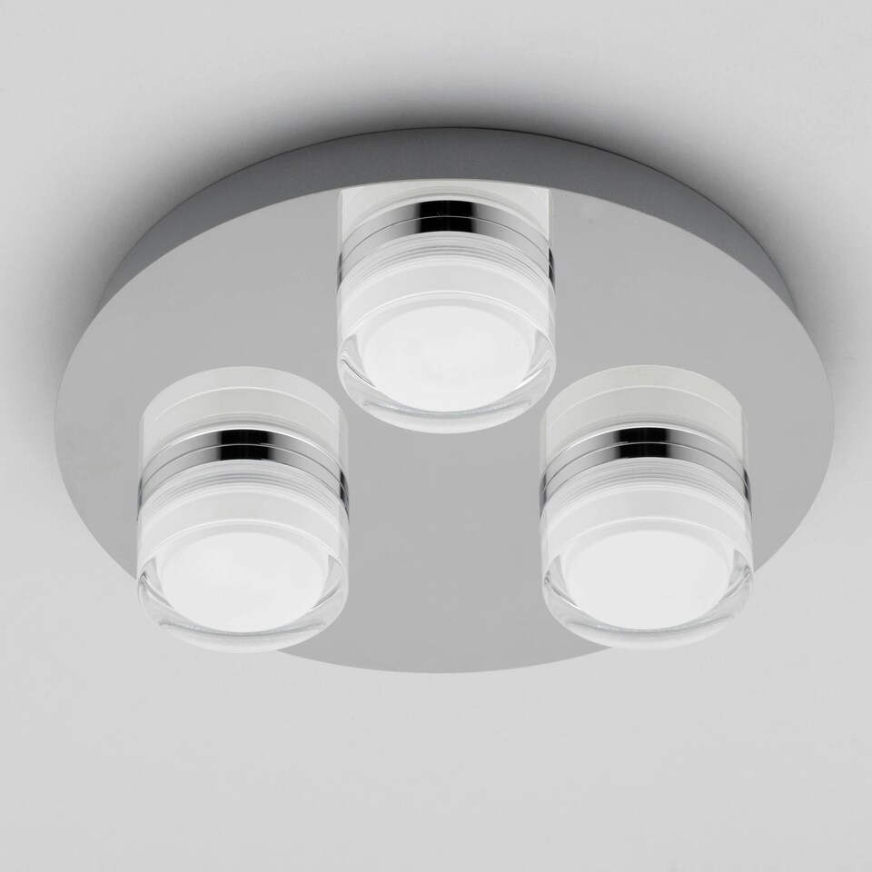 image 1 of BHS Brooke LED Bathroom Ceiling Spotlight Plate | Silver | Chrome | 1