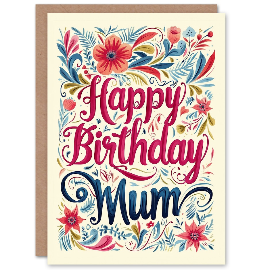 image 1 of Spring Flower Frame Design My Her Birthday Card