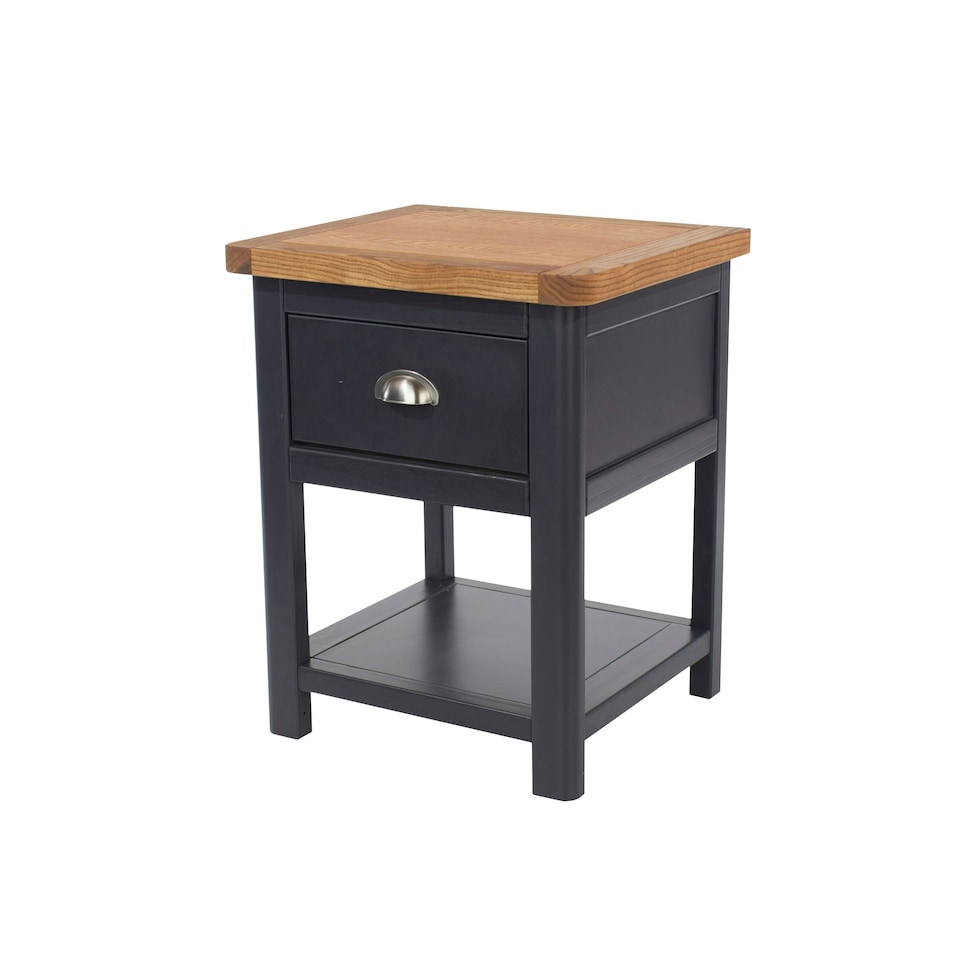image 1 of Core Products Dunkeld 1 Drawer Bedside Cabinet, Midnight Blue H56.0cm x W45.0cm x D40.0cm Blue
