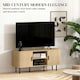 image 3 of HOMCOM TV Unit for Living Room, TV Stand, Oak Tone