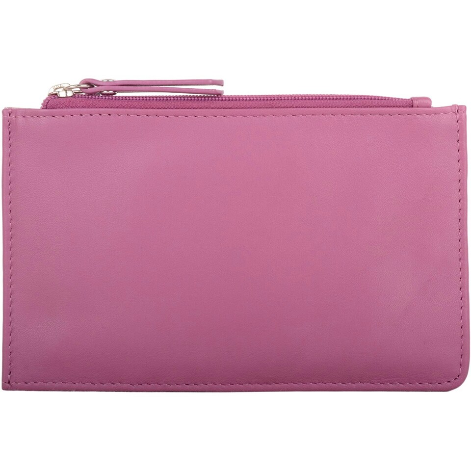 image 1 of Genuine Soft Leather RFID Protected Money Credit Card Holder Purse Pink | Pink/Blush
