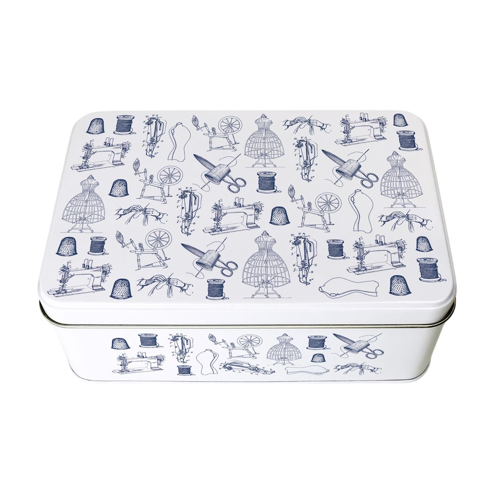 image 1 of Vintage Sewing Storage Tin