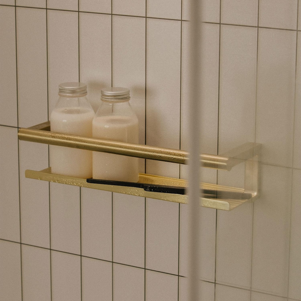 image 1 of COSMIC Bathroom Shelf, Organizer, Glass Wiper, Gold, Architect S+ Collection