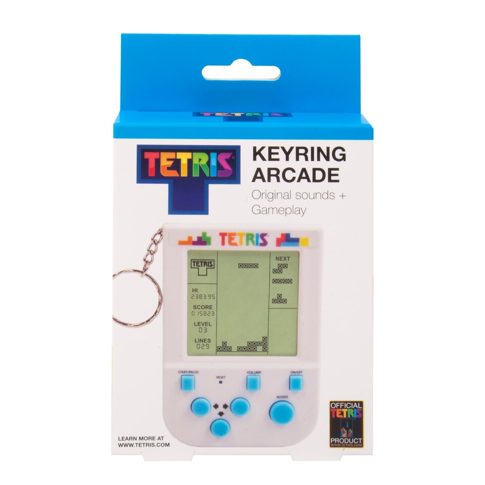 image 1 of Tetris Keyring Handheld Arcade Game with LCD Screen & 2 Game Modes