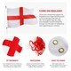 image 2 of Pack Of 2 England Curly Wig, 5ft x 3ft Flag & Inflatable Sword & Shield Red | One Size