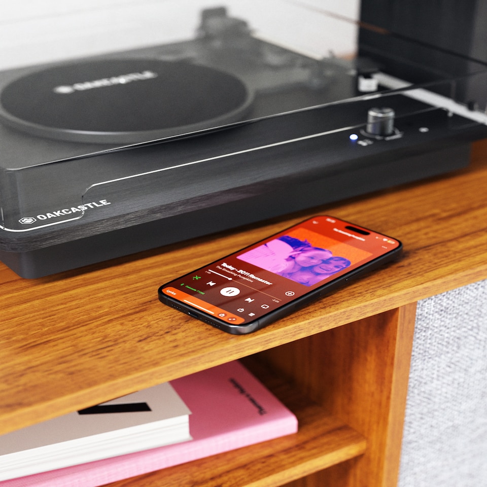 image 1 of Oakcastle TT200 Record Player | Built in Speakers 20W | 33/45/78 RPM | Separate Bookshelf Speakers 50W