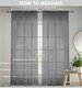 image 4 of Sheer Navy Plain Woven Voile Slot Top Curtain Panel Pair (57x54") 145x137cm